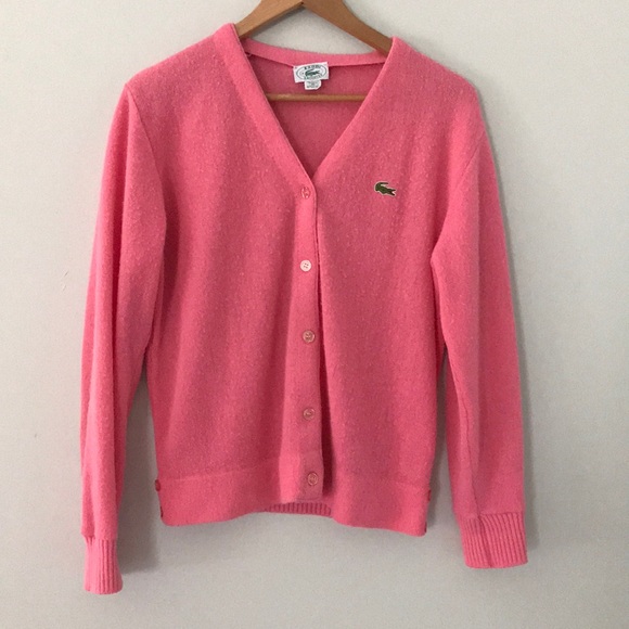 lacoste cardigan pink
